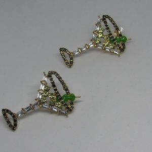 Large Rhinestone Martini Glass Stud Earrings